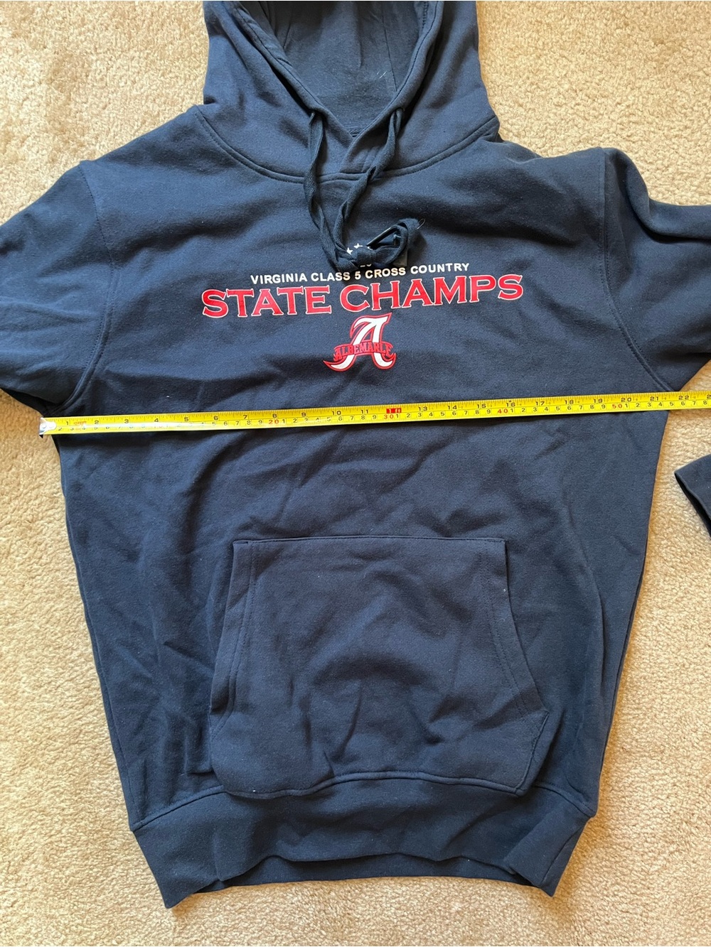 Albemarle Virginia Cross Country State Champs Hoodie - Men’s Small Navy Blue - Picture 2 of 4